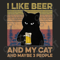 I Like Beer My Cat And Maybe 3 People Ladies Fitted T-shirt | Artistshot