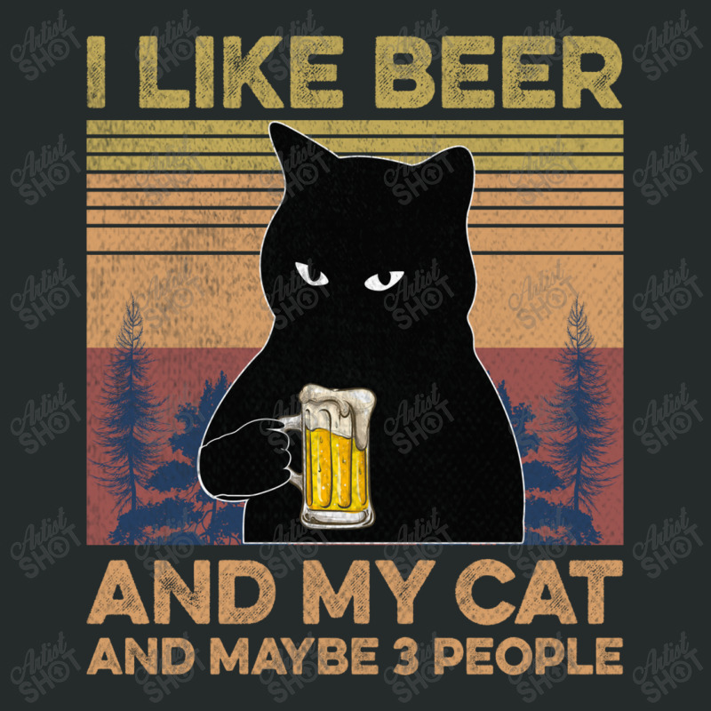 I Like Beer My Cat And Maybe 3 People Women's Triblend Scoop T-shirt by YenNgoc | Artistshot