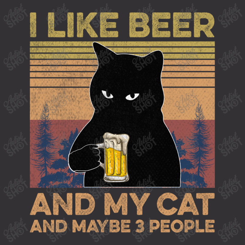 I Like Beer My Cat And Maybe 3 People Vintage Hoodie by YenNgoc | Artistshot