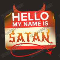 Hello My Name Is Satan For Halloween Ladies Fitted T-shirt | Artistshot