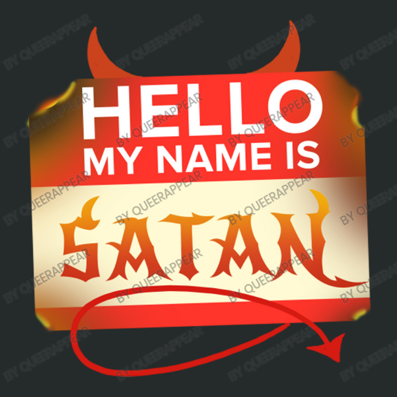 Hello My Name Is Satan For Halloween Women's Triblend Scoop T-shirt | Artistshot