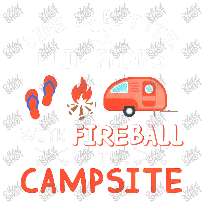 Life Is Better In Flip Flops With Fireball At The Campsite Debie Paper Bag - 10 X 5 X 13 | Artistshot