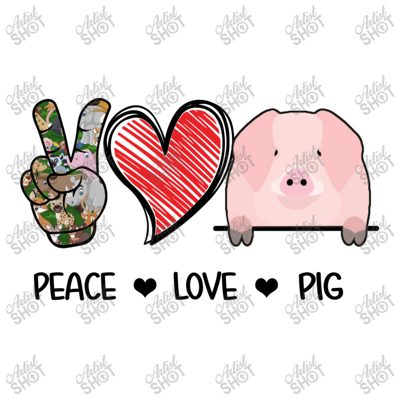 Peace Love Pig Debie Paper Bag - 10 X 5 X 13 | Artistshot