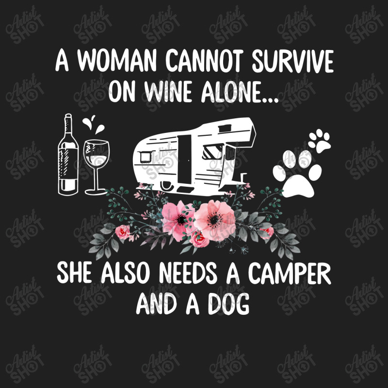 Camper A Woman Cannot Survive On Wine Alone She Also Needs A Camper An Ladies Polo Shirt by hoainv | Artistshot