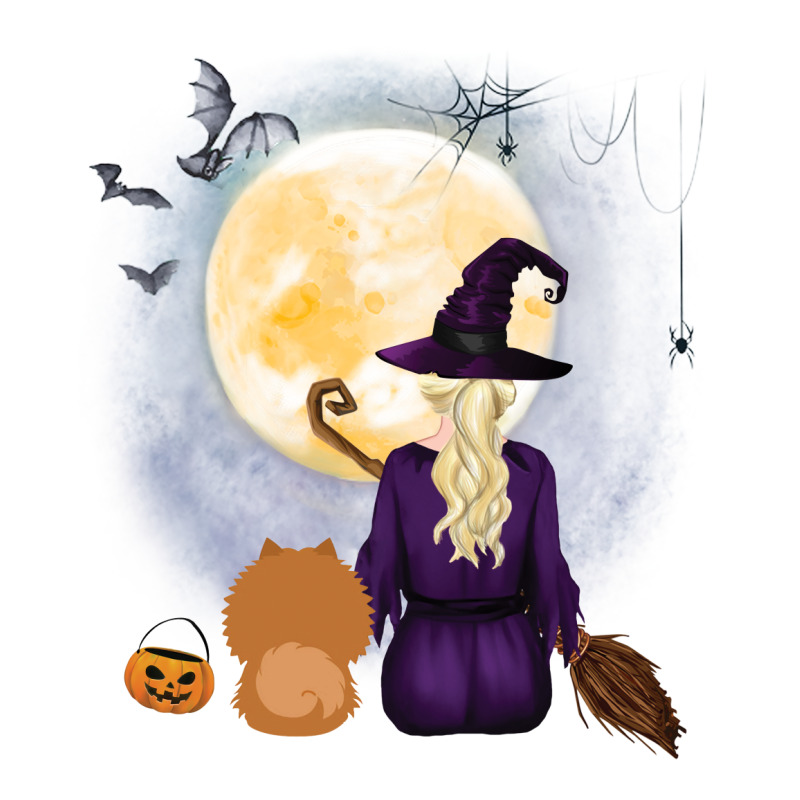 Chow Shepherd  Dog  & Witch Hanging Witch Broom Best Friends Halloween Mart Paper Bag -13 X 7 X 17 | Artistshot