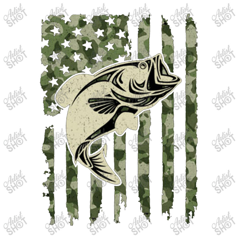 Camouflage American Flag Bass Fishing Take Out Paper Bag - 14 X 10 X 15 1/2 | Artistshot