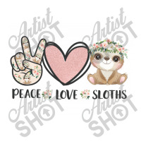 Peace Love Sloths Take Out Paper Bag - 14 X 10 X 15 1/2 | Artistshot