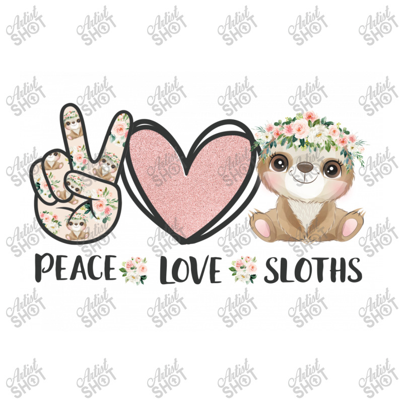 Peace Love Sloths Take Out Paper Bag - 14 X 10 X 15 1/2 | Artistshot