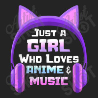 Anime For Teen Girls Just A Girl Music Cat Ear Headphones 3/4 Sleeve Shirt | Artistshot