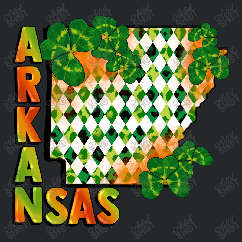 Arkansas Map St Patricks Day Crewneck Sweatshirt by FaDigitalArtStudio | Artistshot