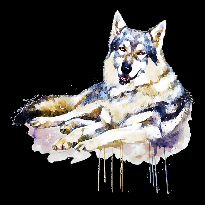 Sitting Wolf Painting T  Shirt Smiling Wolf T  Shirt Youth Zipper Hoodie | Artistshot