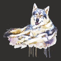 Sitting Wolf Painting T  Shirt Smiling Wolf T  Shirt Champion Hoodie | Artistshot