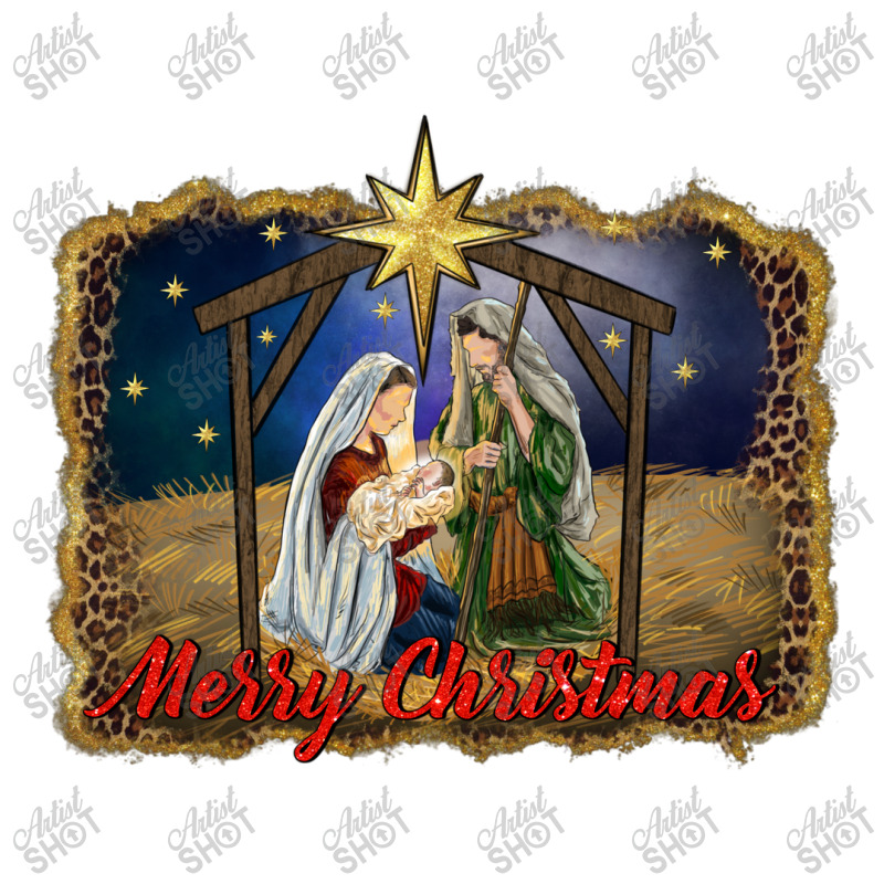 Merry Christmas Holy Family Double Wine Paper Bag - 6 1/2 X 3 1/2 X 12 3/8 | Artistshot