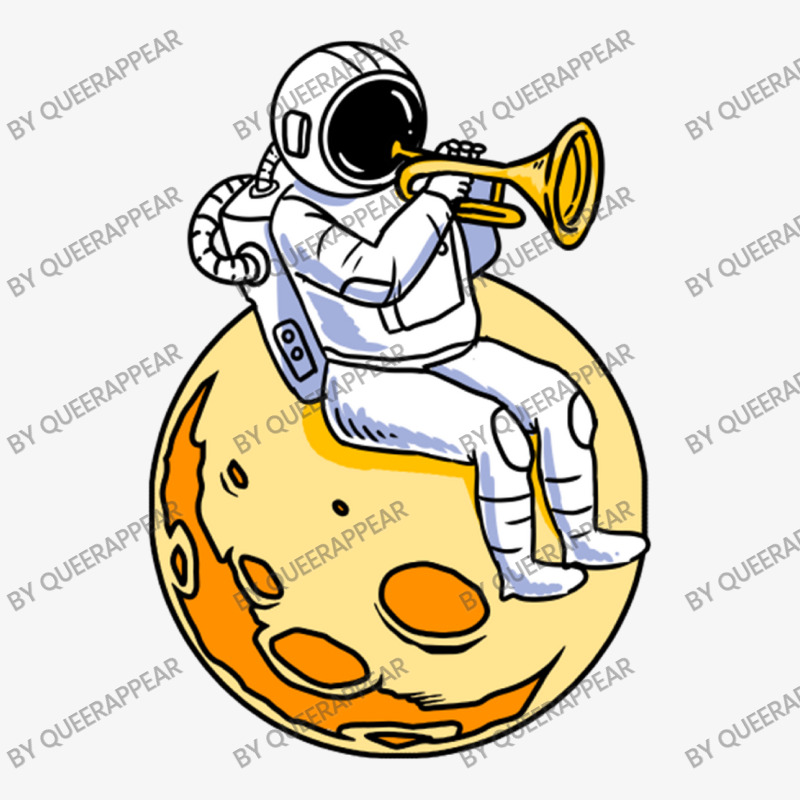 Astronaut Playing Trumpet For Trumpet Player Ladies Fitted T-Shirt by queerappear | Artistshot