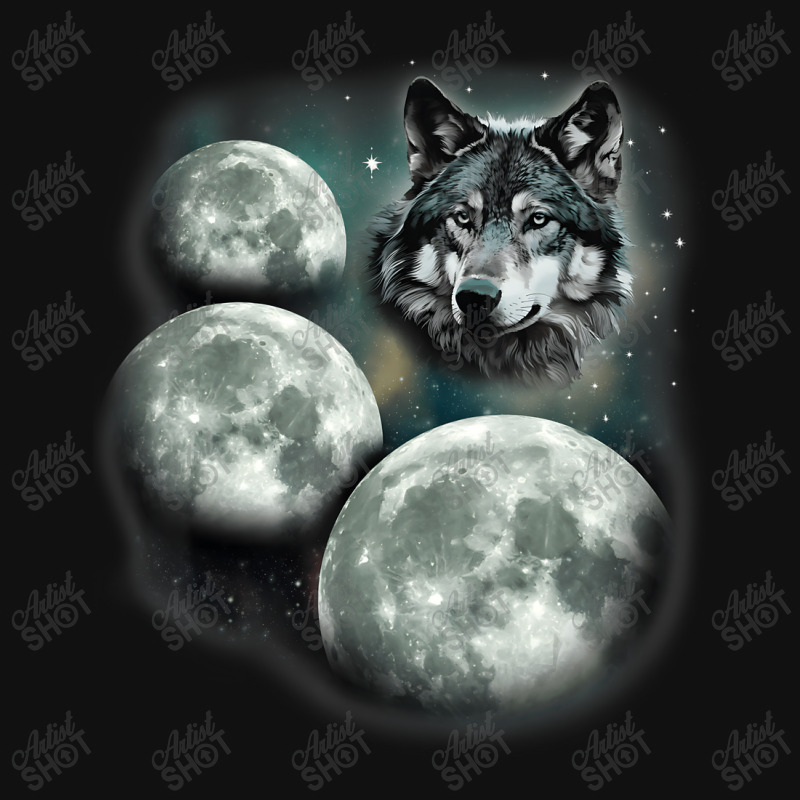 Custom Three Moon Wolf 3 Moons Howling At Space Wolf Round Patch By ...