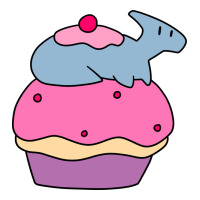 Hadrosaurus And Giant Cupcake Cub Paper Bag - 8 X 4 1/2 X 10 1/4 | Artistshot