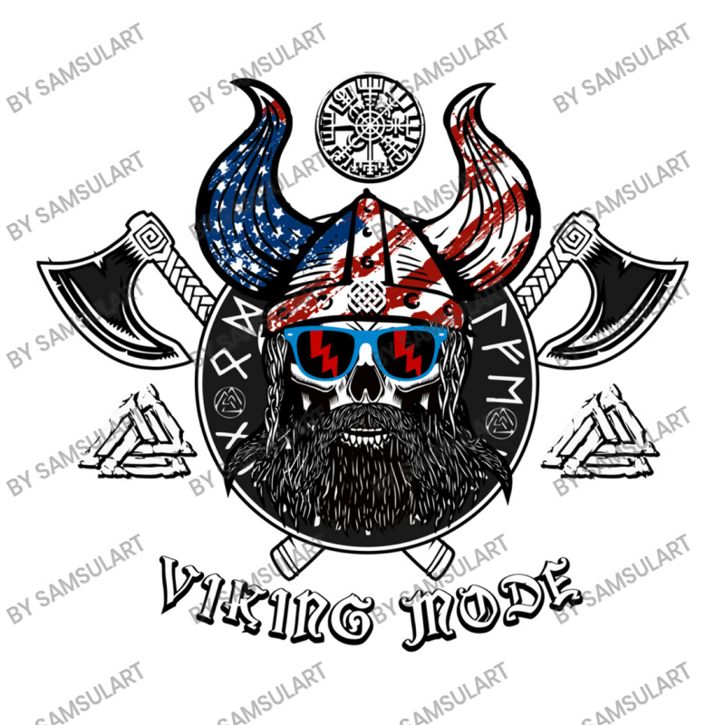 American Viking With Skull Helmet And Runes Double Wine Paper Bag - 6 1/2 X 3 1/2 X 12 3/8 | Artistshot