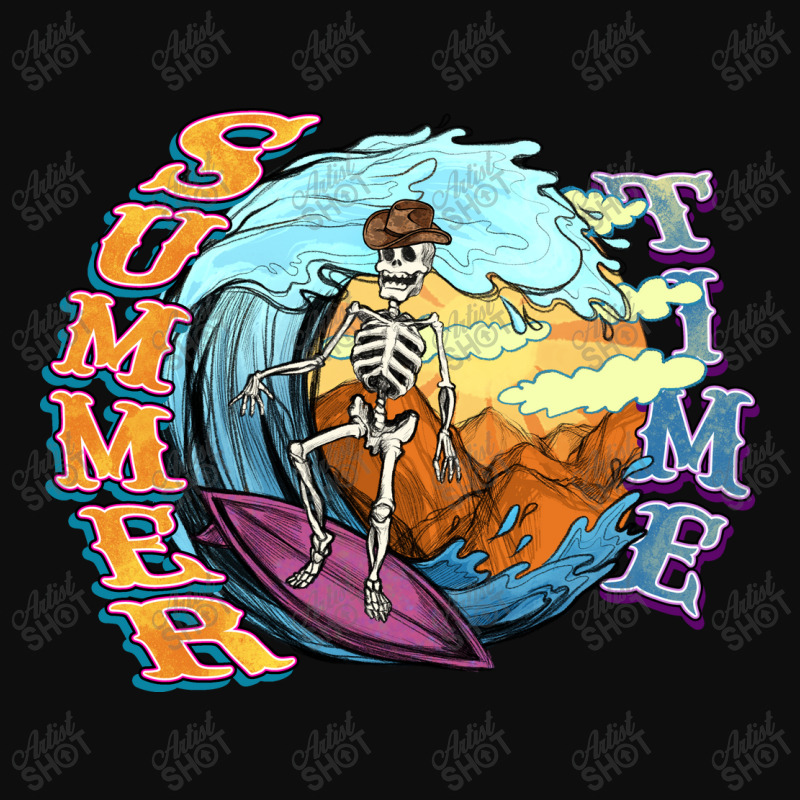 Summer Time Skeleton Surfing Crop Top by NancyCooperArtShop | Artistshot