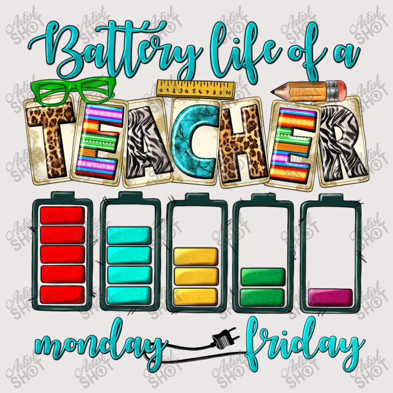 Battery Life Of A Teacher Monday Friday Pocket T-shirt | Artistshot