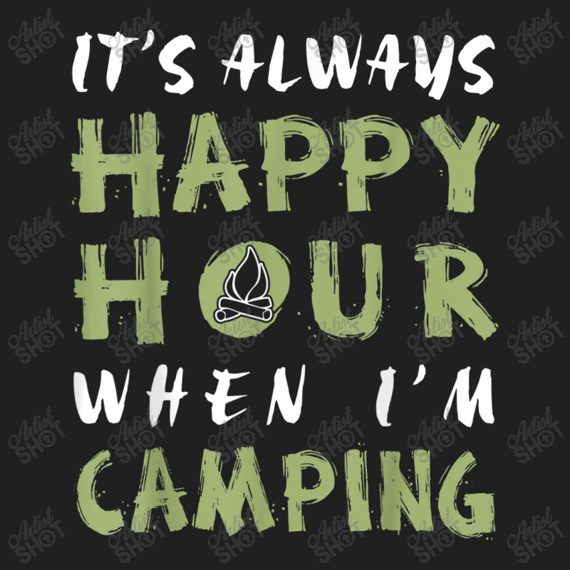 Always Happy Hour When Camping Ladies Polo Shirt by YenNgoc | Artistshot