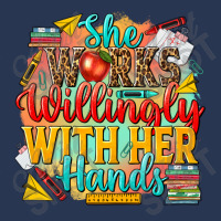 She Works Willingly With Her Hands Teacher Ladies Denim Jacket | Artistshot