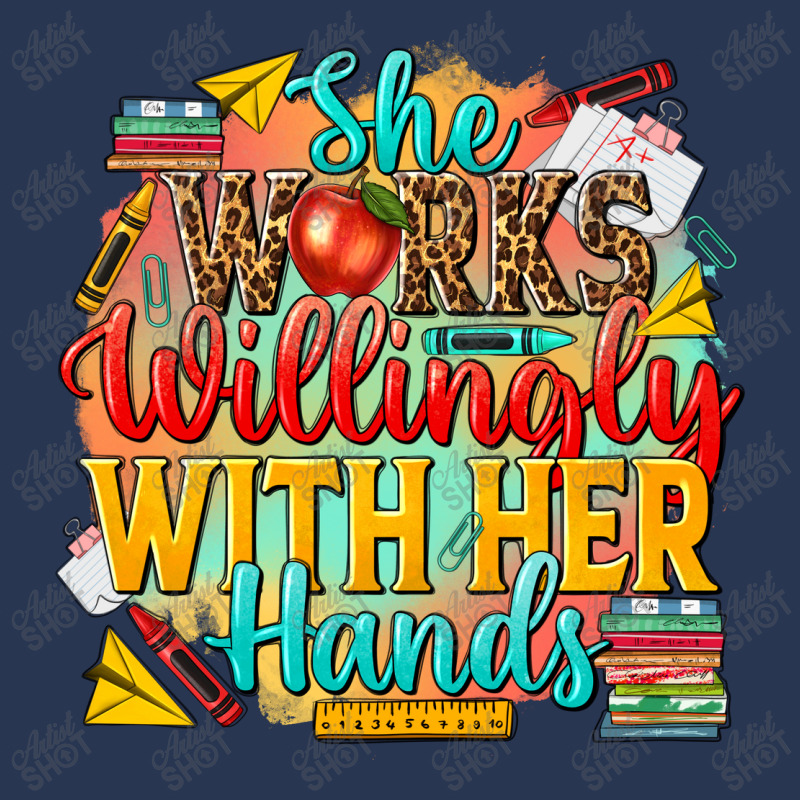 She Works Willingly With Her Hands Teacher Ladies Denim Jacket by NancyCooperArtShop | Artistshot