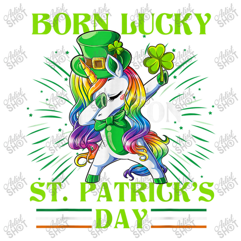 Born Lucky On St Patricks Day Girl St Patrick's Day Unicorn Double Wine Paper Bag - 6 1/2 X 3 1/2 X 12 3/8 | Artistshot