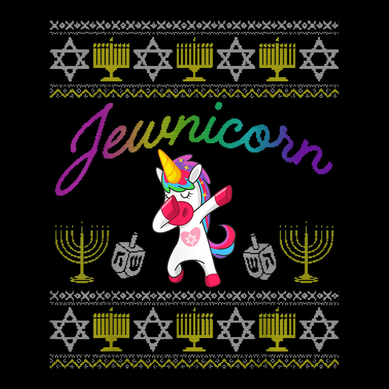 Dabbing Jewish Unicorn Hanukkah Chanukah Animal Ugly Sweater Men's Long Sleeve Pajama Set | Artistshot