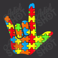 Asl Love Sign Language Autism Awareness Support Vintage Short | Artistshot