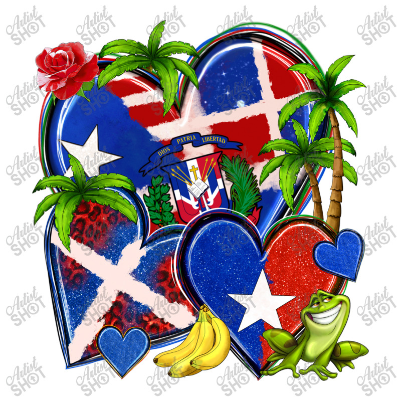 Puerto Rico With Dominican Republic Hearts Long Sleeve Shirts | Artistshot