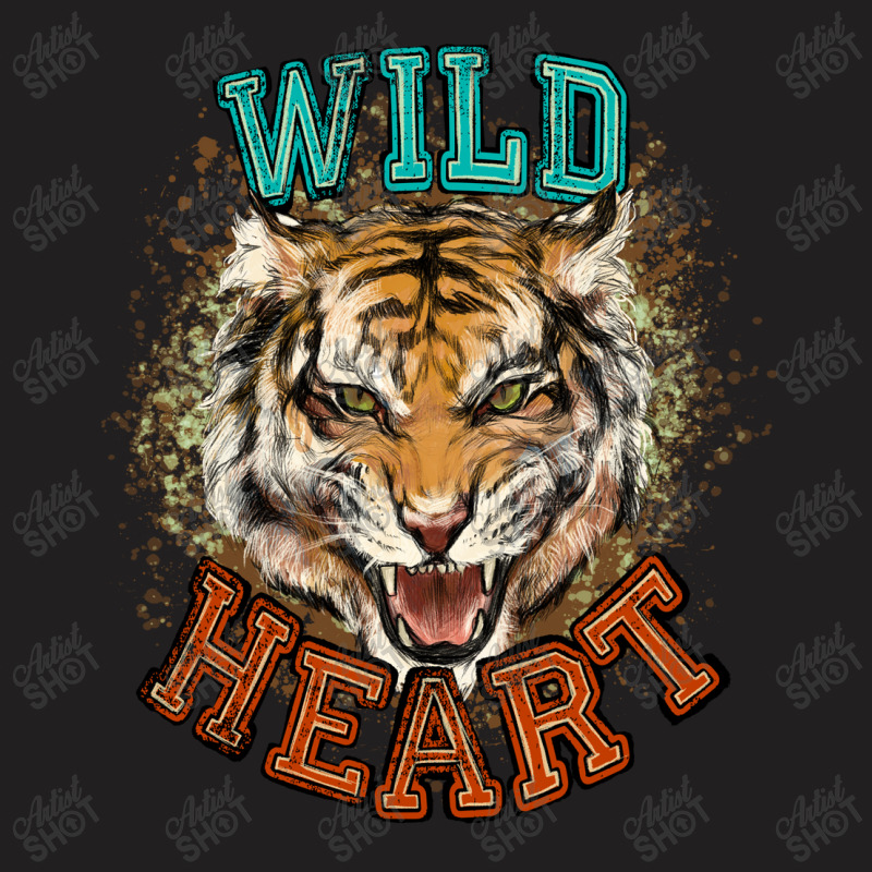 Wild Heart Tiger College Western T-shirt | Artistshot