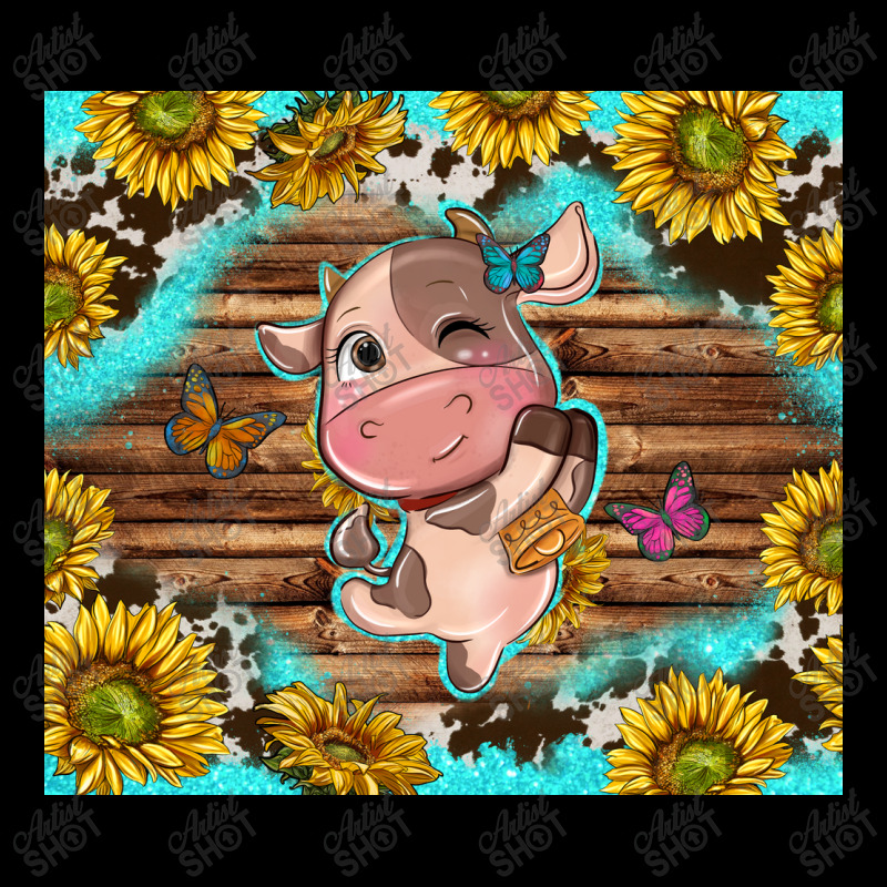 Western Cute Cow With Sunflower Pocket T-shirt | Artistshot