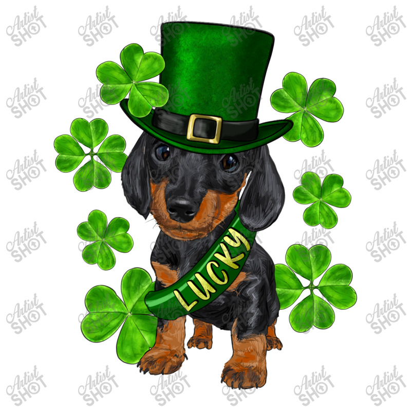 St. Patricks Day Lucky Dachshund Puppy Double Wine Paper Bag - 6 1/2 X 3 1/2 X 12 3/8 | Artistshot