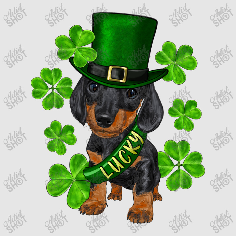 St. Patricks Day Lucky Dachshund Puppy Full-length Apron | Artistshot