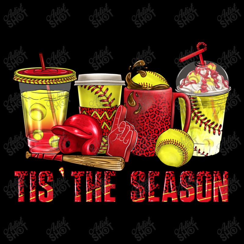 Tis' The Season Coffee Cups Softball Maternity Scoop Neck T-shirt by enoddigitalart@gmail.com | Artistshot