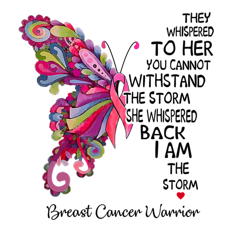 Womens Pink Butterfly I Am The Storm Breast Cancer Warrior T Shirt Double Wine Paper Bag - 6 1/2 X 3 1/2 X 12 3/8 | Artistshot