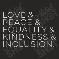 Basic Love Peace Equality Kindness Inclusion Ladies Fitted T-shirt | Artistshot