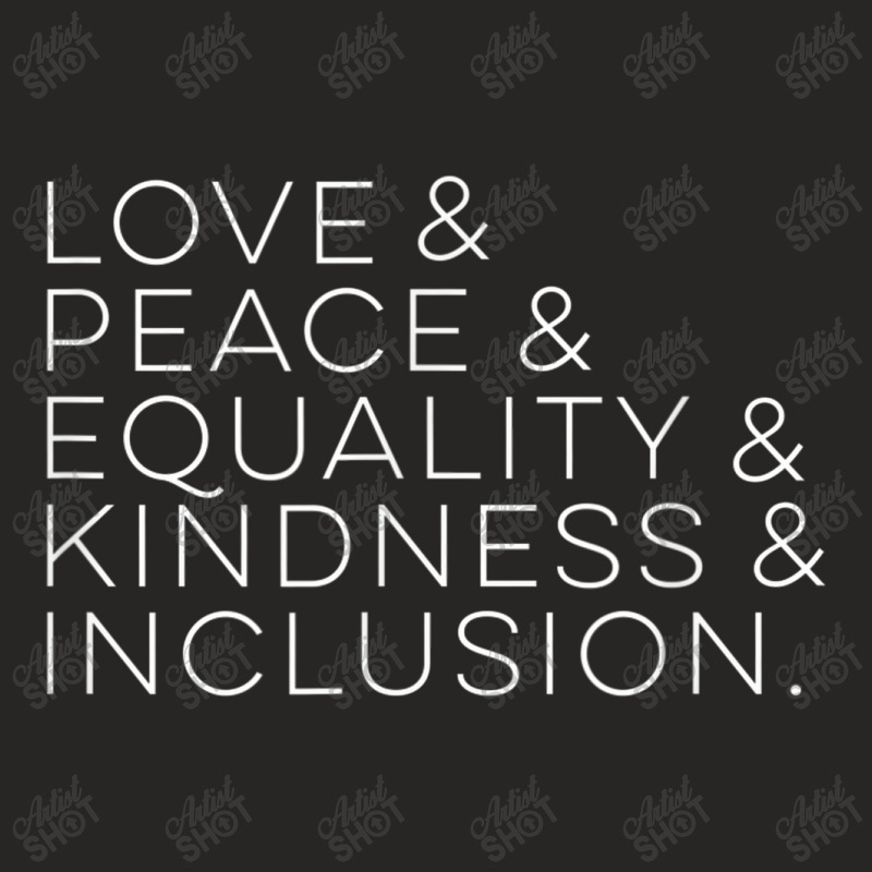 Basic Love Peace Equality Kindness Inclusion Ladies Fitted T-Shirt by YenNgoc | Artistshot