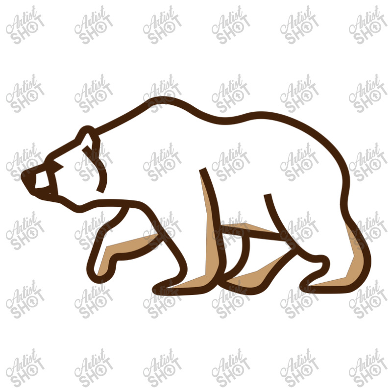 Simple Line Art Grizzly Bear Illustration Take Out Paper Bag - 14 X 10 X 15 1/2 | Artistshot