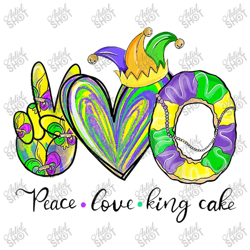 Peace Love King Cake Mardi Gras Men Women Kids Jumbo Paper Bag - 18 X 7 X 18 3/4 | Artistshot