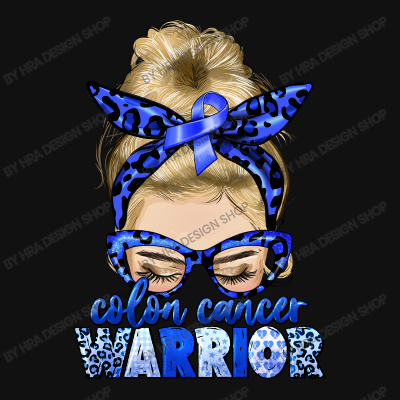 Colon Cancer Warrior Blonde Messy Bun Landscape Canvas Print | Artistshot