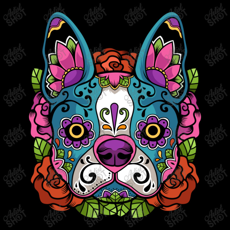 Boston Terrier Sugar Skull Dog Calavera Dia De Los Muertos Long Sleeve Toddler Sweatshirt by Yuh2105 | Artistshot