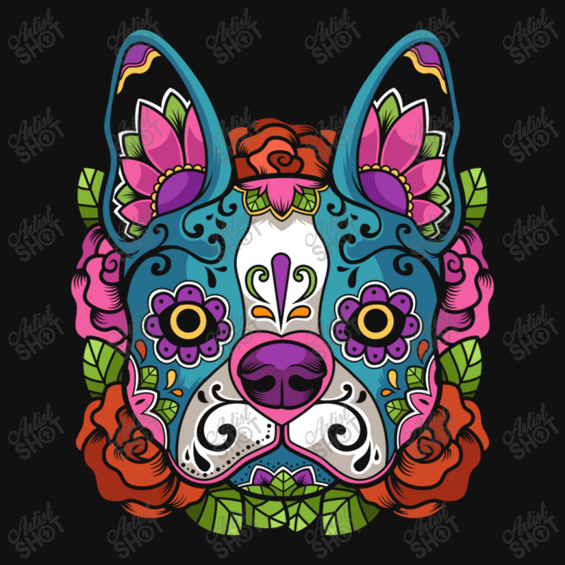 Boston Terrier Sugar Skull Dog Calavera Dia De Los Muertos Long Sleeve Baby Beanies by Yuh2105 | Artistshot