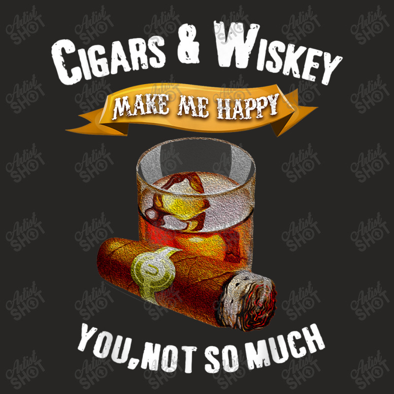 Bourbon Cigar Lover Cigars Smokers Whiskey Drinking Ladies Fitted T-Shirt by Yuh2105 | Artistshot