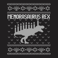 Funny Hanukkah Ugly Sweater Dinosaur Menorah Animal T-shirt | Artistshot