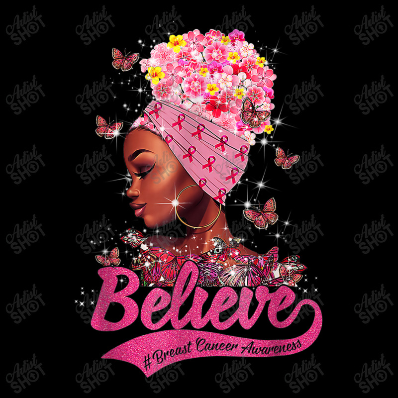 Breast Cancer Awareness Black Woman Warrior Support Believe Adjustable Cap | Artistshot