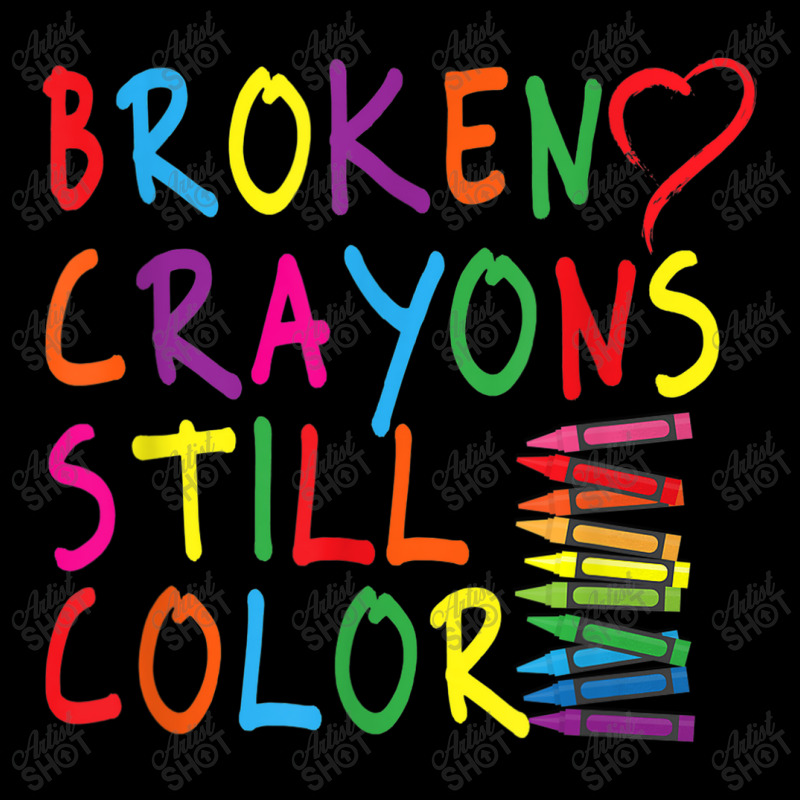 Broken Crayons Still Color Mental Health Awareness Heart V-neck Tee | Artistshot