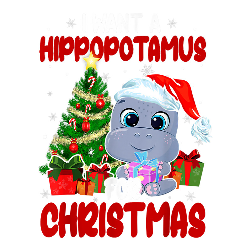 Hippopotamus I Want A Hippopotamus For Christmas Funny Xmas 363 Hippo Jumbo Paper Bag - 18 X 7 X 18 3/4 | Artistshot