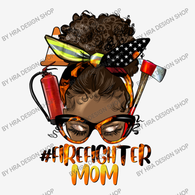 Afro Messy Bun Firefighter Mom Graphic T-shirt by HRA Design Shop | Artistshot