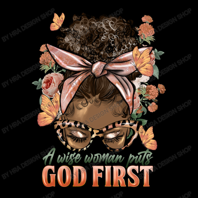 Afro Messy Bun A Wise Woman Puts God First Cropped Sweater by HRA Design Shop | Artistshot